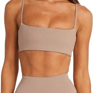 Sienna Women's Small Adjustable Spaghetti Strap Square Neck Wireless Padded Yoga